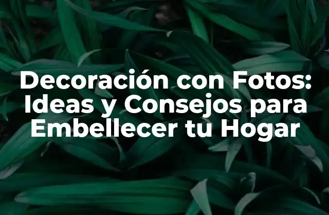 Decoración con Fotos: Ideas y Consejos para Embellecer Tu Hogar