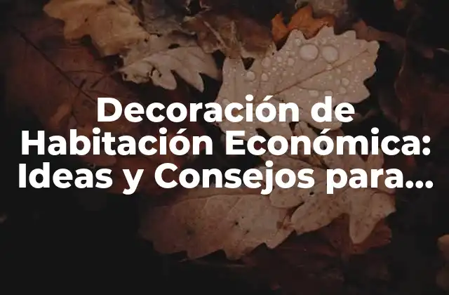 Decoración de Habitación Económica: Ideas y Consejos para Decorar sin Gastar Mucho
