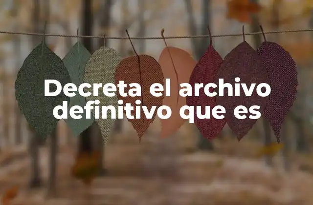 Decreta el Archivo Definitivo que es