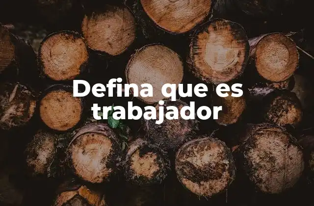 Defina que es Trabajador