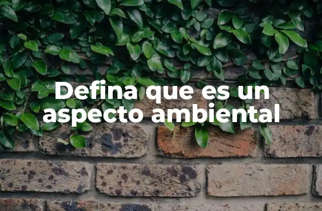 Defina que es un Aspecto Ambiental