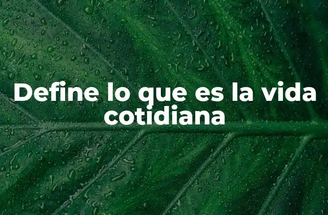 El ritmo de la existencia diaria