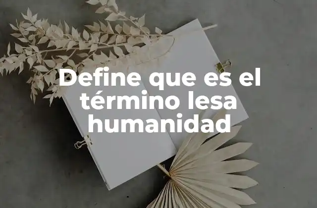 Define que es el Término Lesa Humanidad