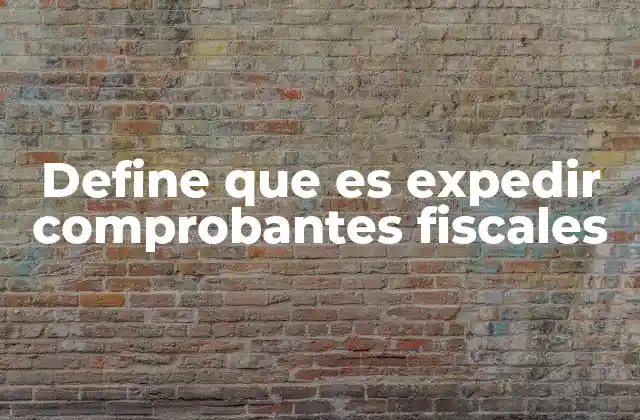 Define que es Expedir Comprobantes Fiscales