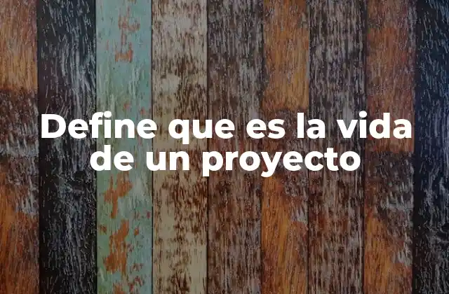 Define que es la Vida de un Proyecto 2 La trayectoria que recorre un esfuerzo organizacional