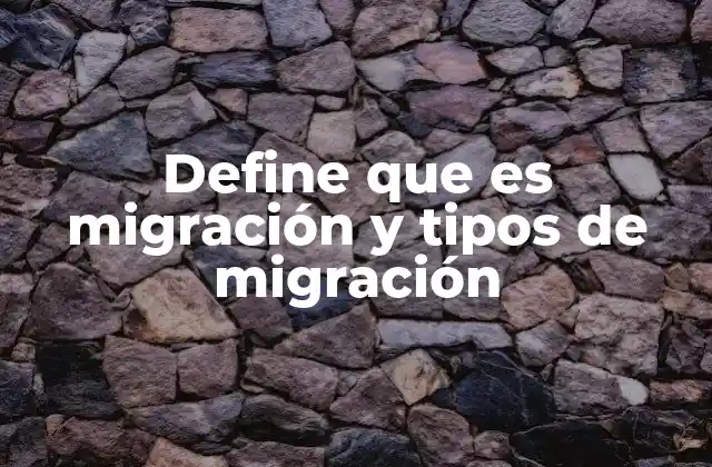 Define que es Migración y Tipos de Migración