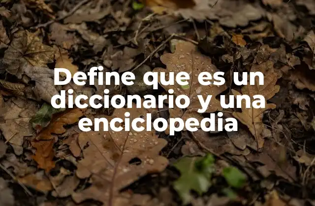 Define que es un Diccionario y una Enciclopedia