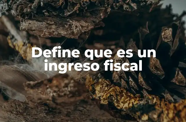 Define que es un Ingreso Fiscal
