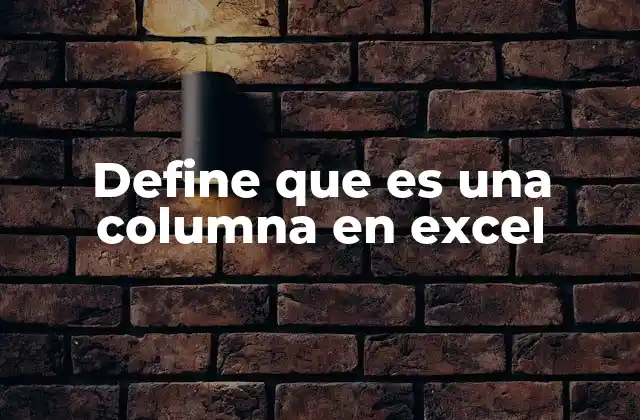 Define que es una Columna en Excel