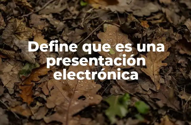 Define que es una Presentación Electrónica