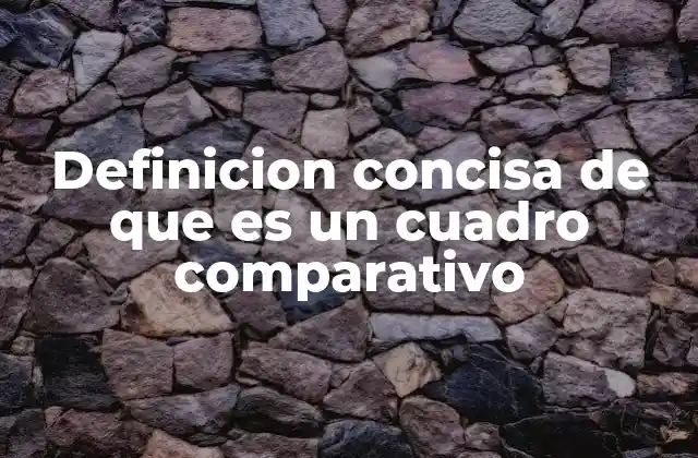 Definicion Concisa de que es un Cuadro Comparativo
