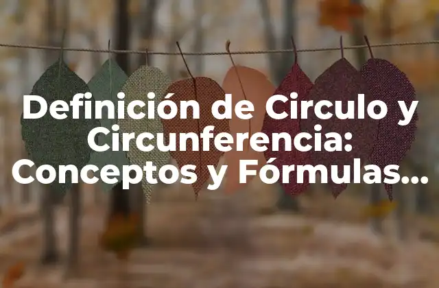 Definición de Circulo y Circunferencia: Conceptos y Fórmulas Matemáticas