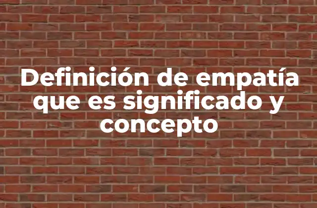 Definición de Empatía que es Significado y Concepto