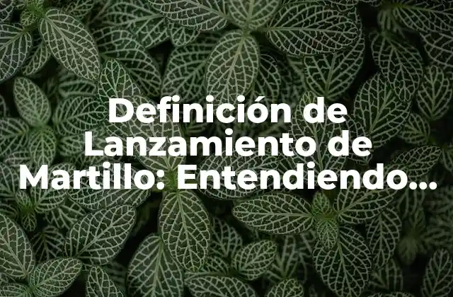 Definición de Lanzamiento de Martillo: Entendiendo el Concepto