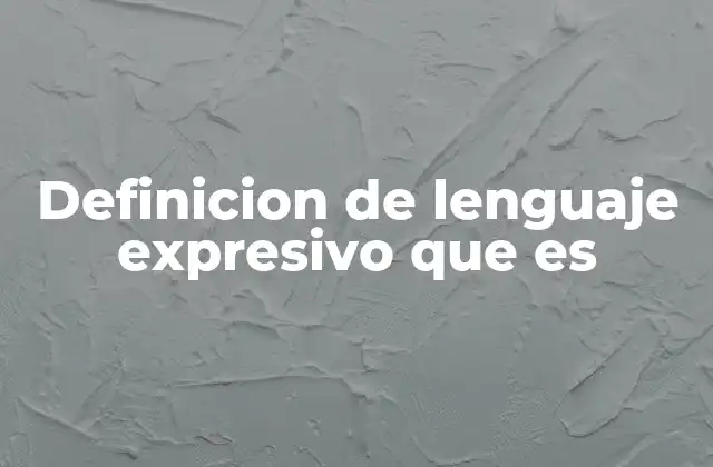 Definicion de Lenguaje Expresivo que es