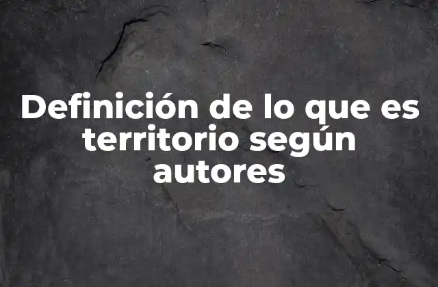 Definición de Lo que es Territorio según Autores
