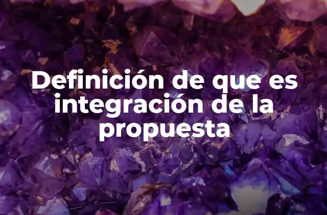 Definición de que es Integración de la Propuesta