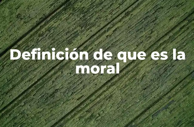 Definición de que es la Moral 2 El papel de la moral en la sociedad