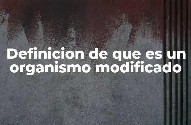 Definicion de que es un Organismo Modificado