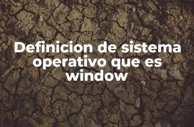 Definicion de Sistema Operativo que es Window