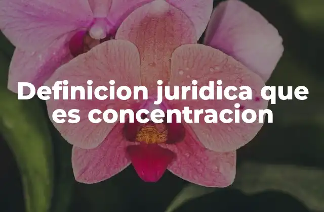 Definicion Juridica que es Concentracion