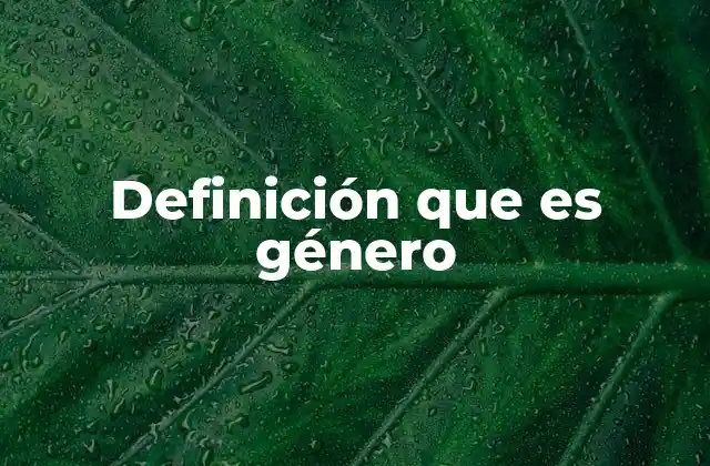 El género como construcción social