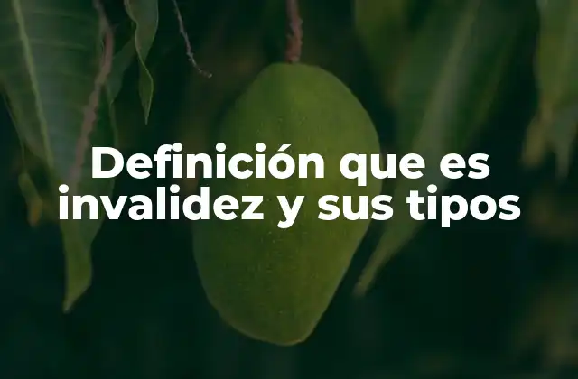 Definición que es Invalidez y Sus Tipos