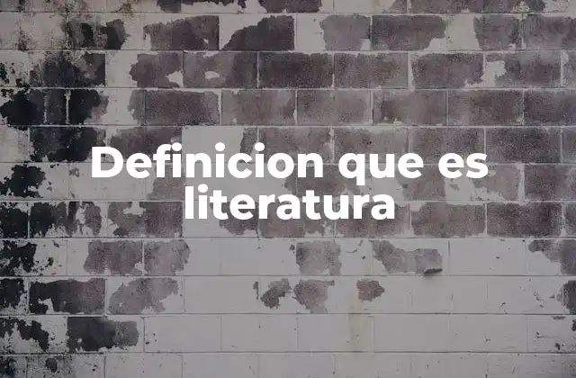 Definicion que es Literatura