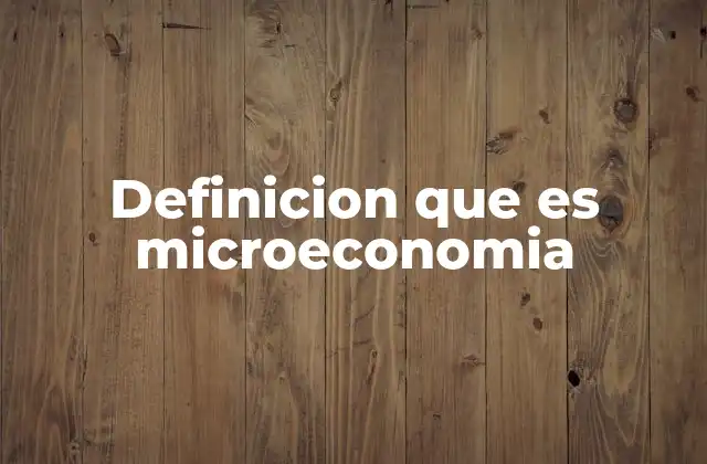 Definicion que es Microeconomia