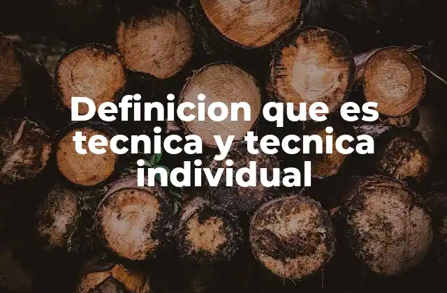Definicion que es Tecnica y Tecnica Individual