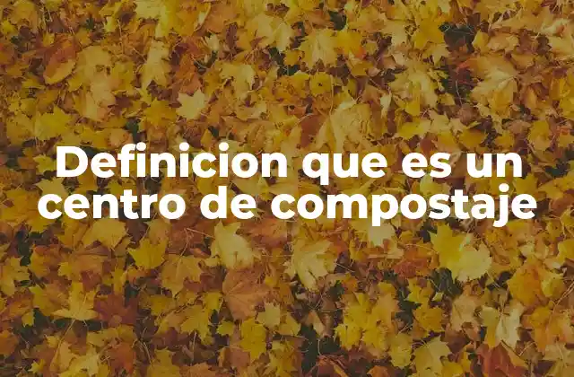 Definicion que es un Centro de Compostaje