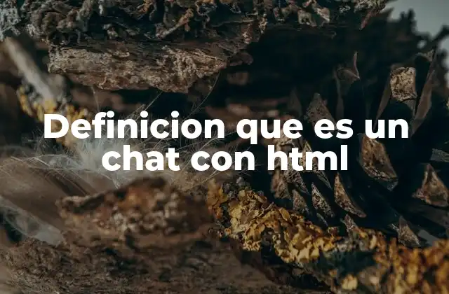 Definicion que es un Chat con Html
