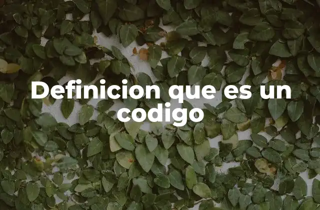Definicion que es un Codigo