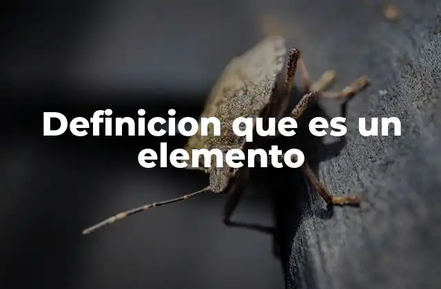 Definicion que es un Elemento