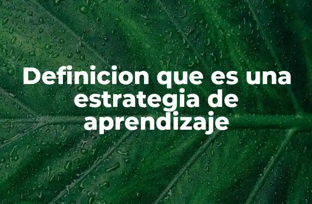 Definicion que es una Estrategia de Aprendizaje