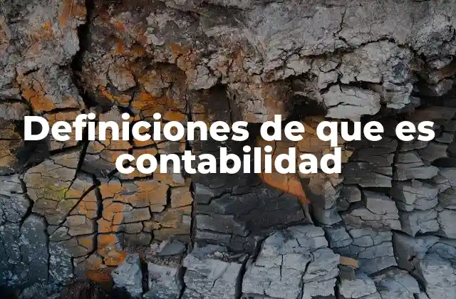 Definiciones de que es Contabilidad