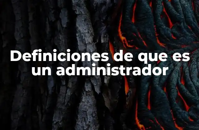Definiciones de que es un Administrador