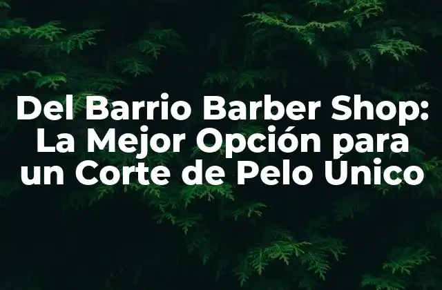 Del Barrio Barber Shop: la Mejor Opción para un Corte de Pelo Único