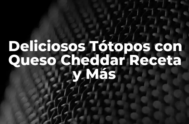 Deliciosos Tótopos con Queso Cheddar Receta y Más