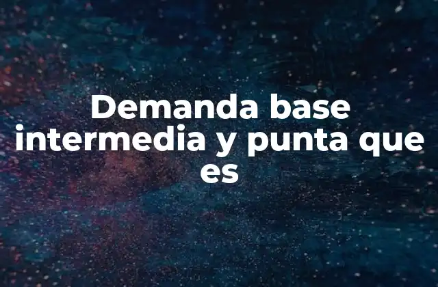Demanda Base Intermedia y Punta que es 2 El impacto de los patrones de consumo en la gestión energética