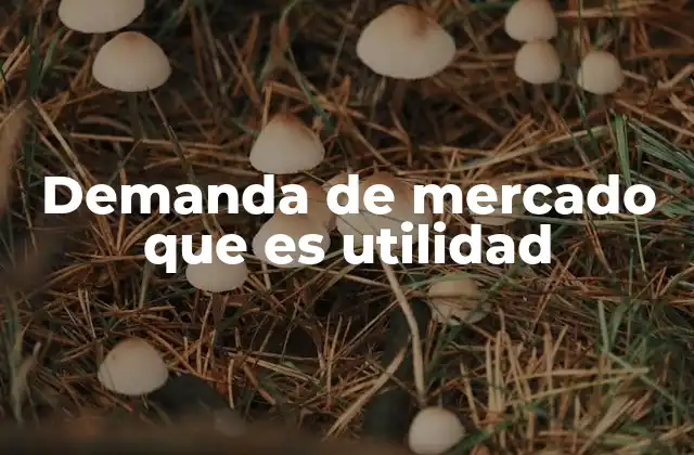 Demanda de Mercado que es Utilidad