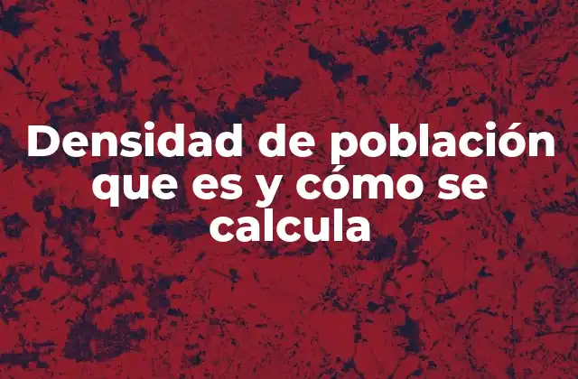 La importancia de medir la concentración humana en un territorio