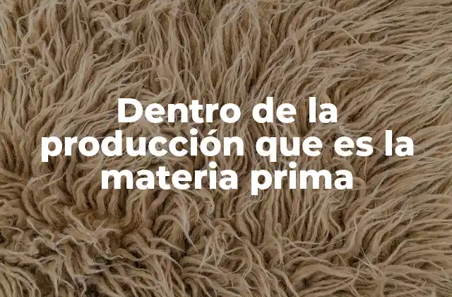 Dentro de la Producción que es la Materia Prima 2 La base de toda cadena de producción