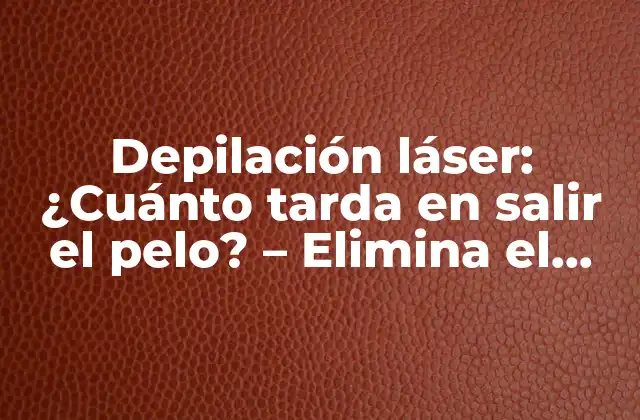 Depilación Láser: ¿cuánto Tarda en Salir el Pelo? – Elimina el Vello de Forma Definitiva