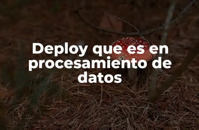 Deploy que es en Procesamiento de Datos