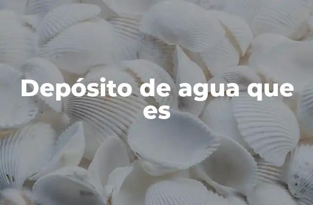 Depósito de Agua que es