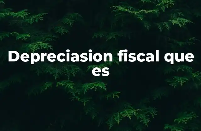 Depreciasion Fiscal que es