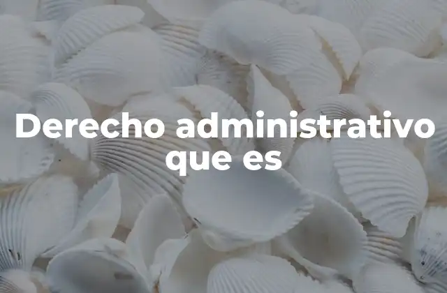 Derecho Administrativo que es