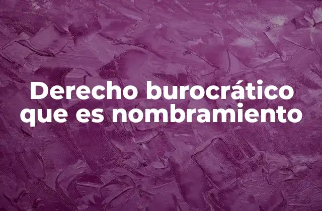 Derecho Burocrático que es Nombramiento