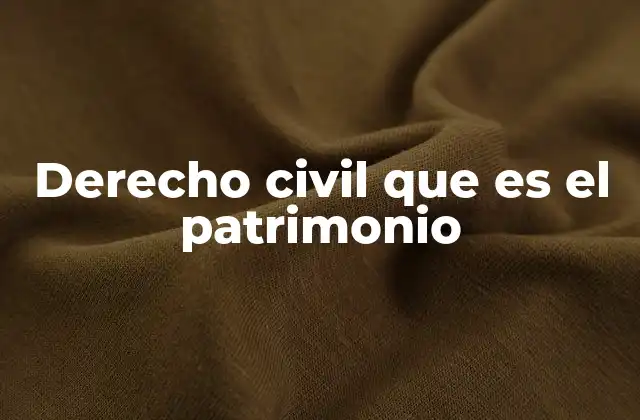 Derecho Civil que es el Patrimonio